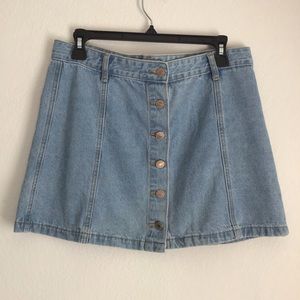 F21 light washed denim skirt